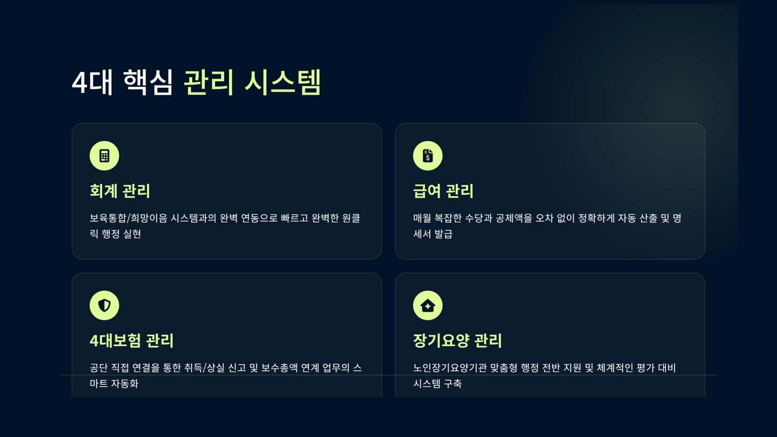 4대 핵심 관리 시스템